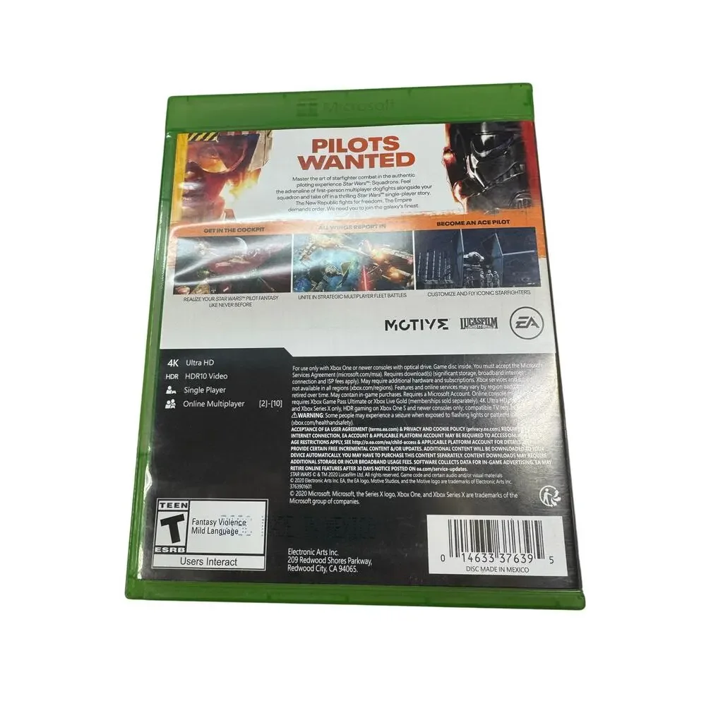 Star Wars squadron’s video game for Xbox one and Xbox series X